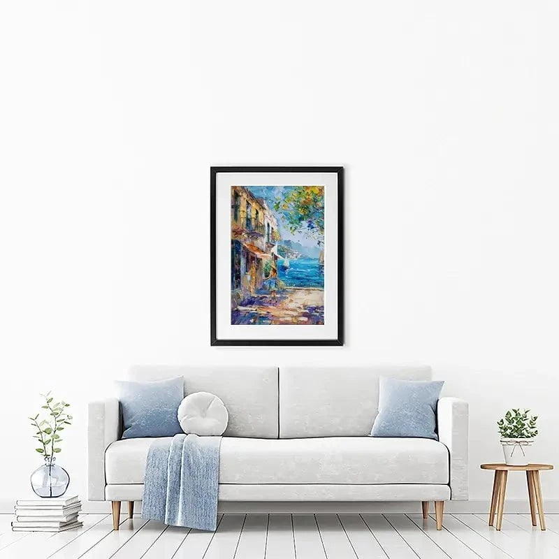 Woman Walking Down The Street Framed Art Print Woman Walking Down The Street Framed Art Print wall art product Elena Avanesova