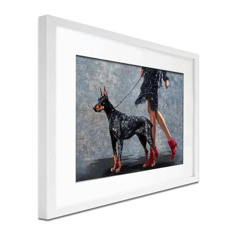 Woman With Doberman Framed Art Print Woman With Doberman Framed Art Print wall art product Svetlana Aleynikova
