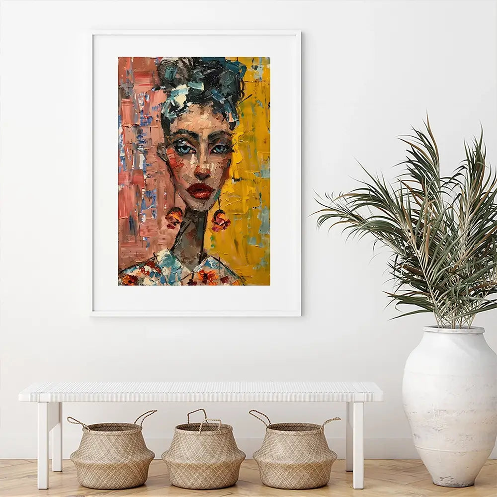 Woman With Earrings Framed Art Print Woman With Earrings Framed Art Print wall art product Elena Avanesova