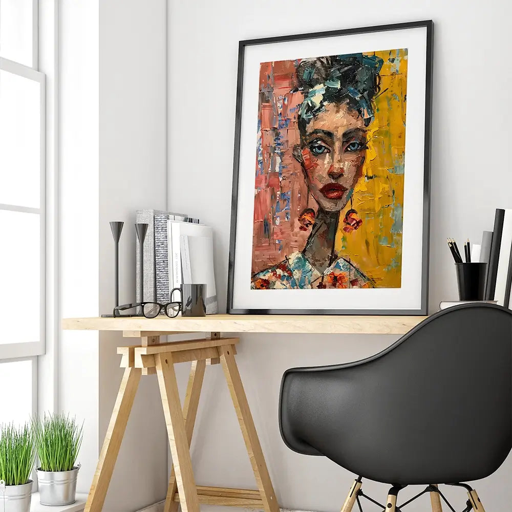 Woman With Earrings Framed Art Print Woman With Earrings Framed Art Print wall art product Elena Avanesova