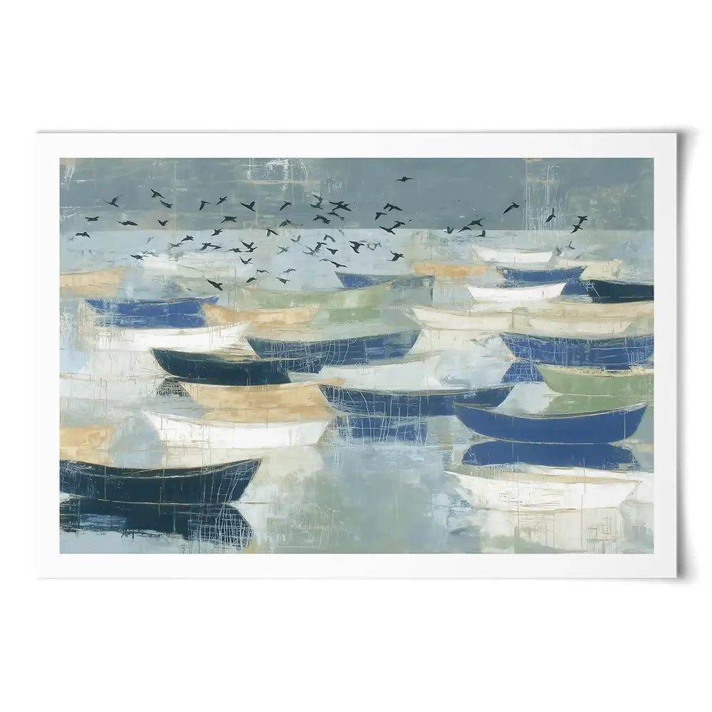 Wooden Fishing Fleet Art Print Wooden Fishing Fleet Art Print wall art product Chromatic Storm Studio