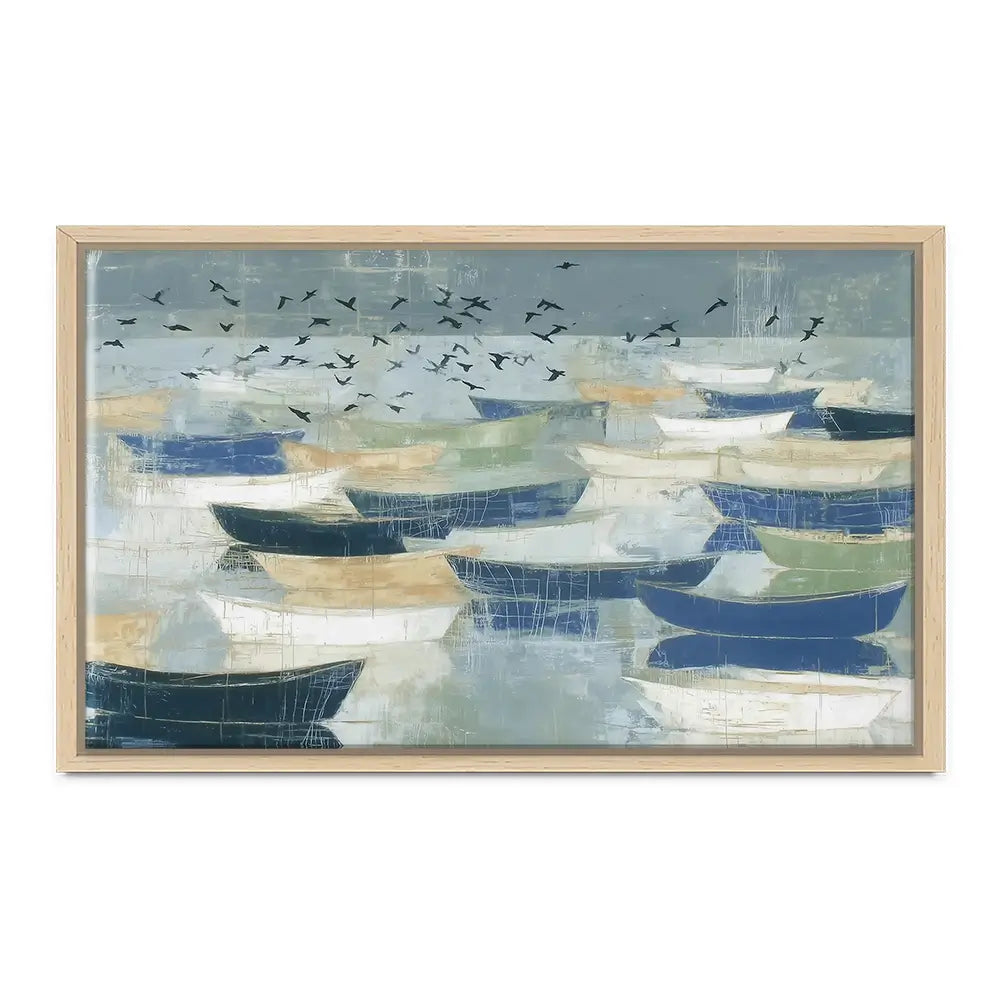Wooden Fishing Fleet Canvas Print Wooden Fishing Fleet Canvas Print wall art product Chromatic Storm Studio