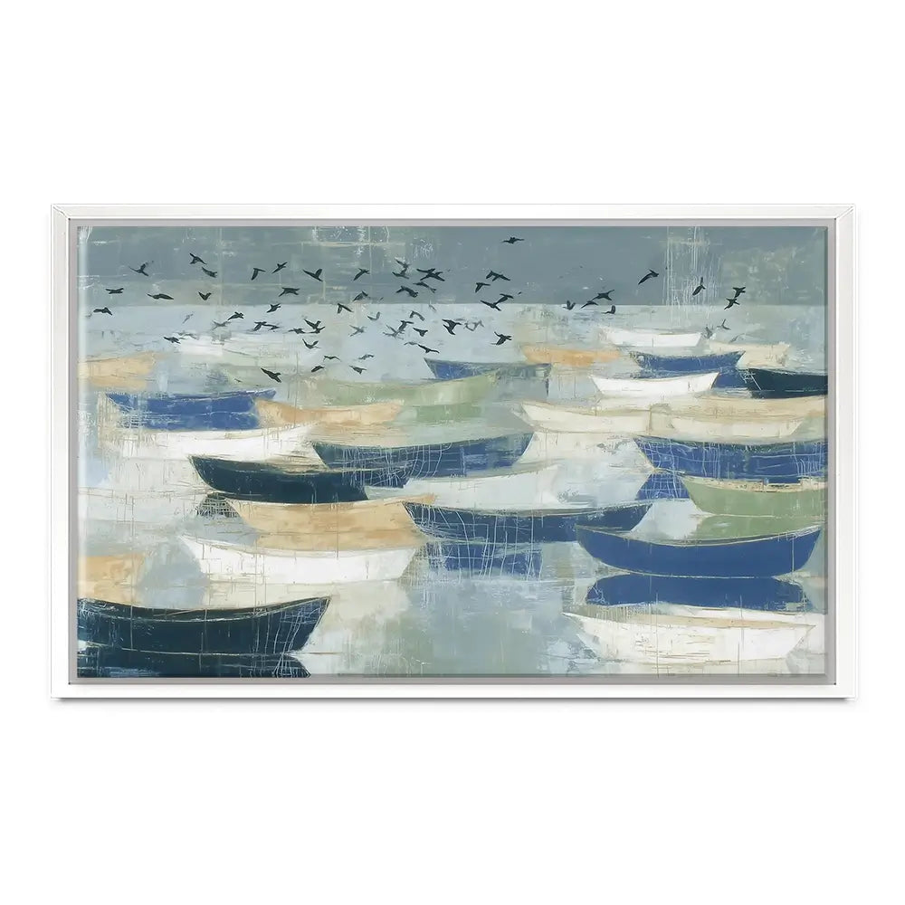 Wooden Fishing Fleet Canvas Print Wooden Fishing Fleet Canvas Print wall art product Chromatic Storm Studio