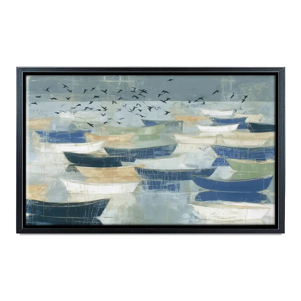 Wooden Fishing Fleet Canvas Print Wooden Fishing Fleet Canvas Print wall art product Chromatic Storm Studio