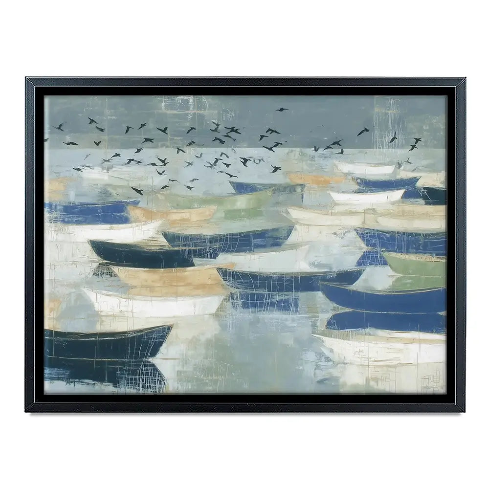 Wooden Fishing Fleet Canvas Print Wooden Fishing Fleet Canvas Print wall art product Chromatic Storm Studio