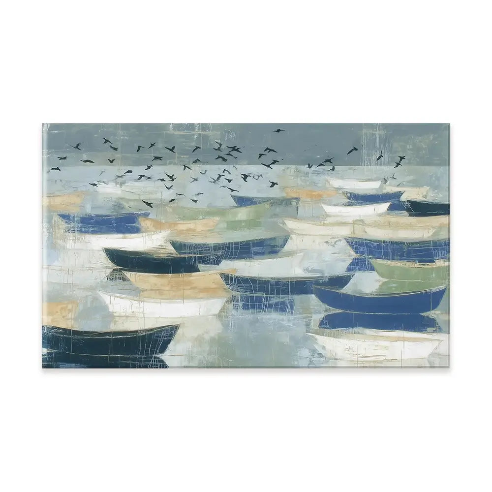 Wooden Fishing Fleet Canvas Print Wooden Fishing Fleet Canvas Print wall art product Chromatic Storm Studio