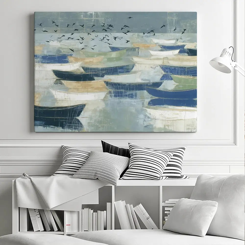 Wooden Fishing Fleet Canvas Print Wooden Fishing Fleet Canvas Print wall art product Chromatic Storm Studio