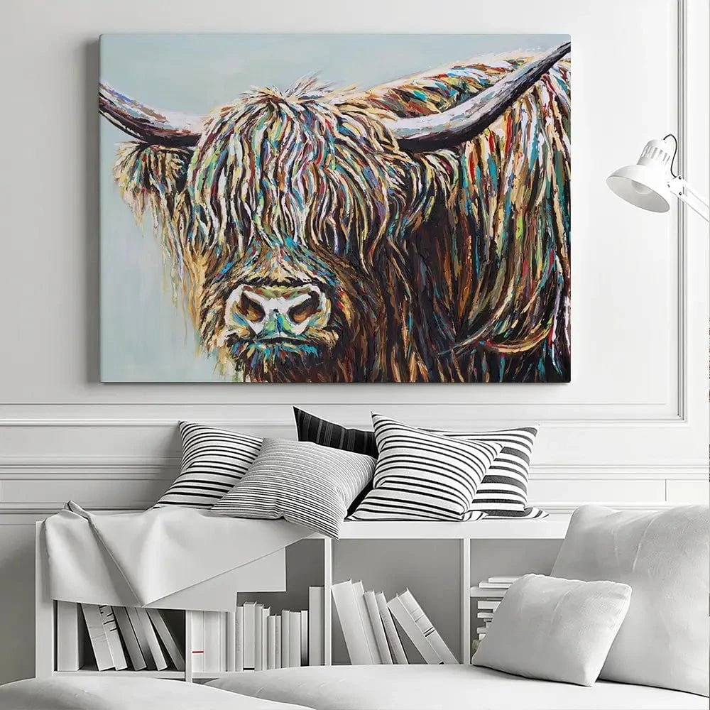 Woolly Highland Canvas Print Woolly Highland Canvas Print wall art product Carolee Vitaletti