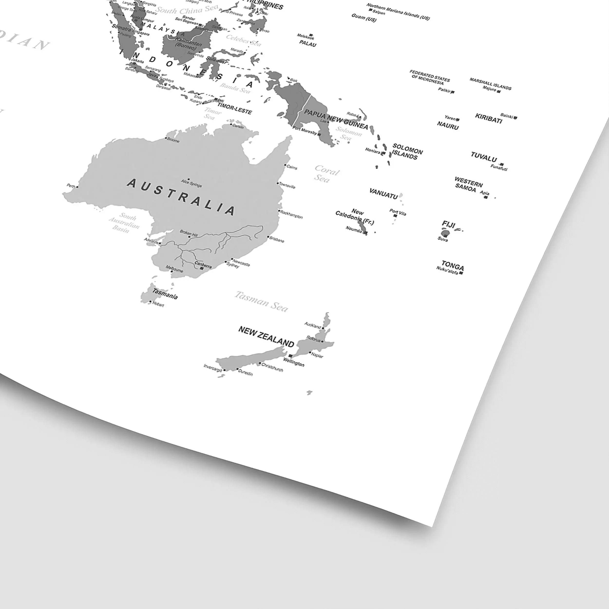 World Map Black & White Art Print World Map Black & White Art Print | World Map Black & White Artwork wall art product H Goossens