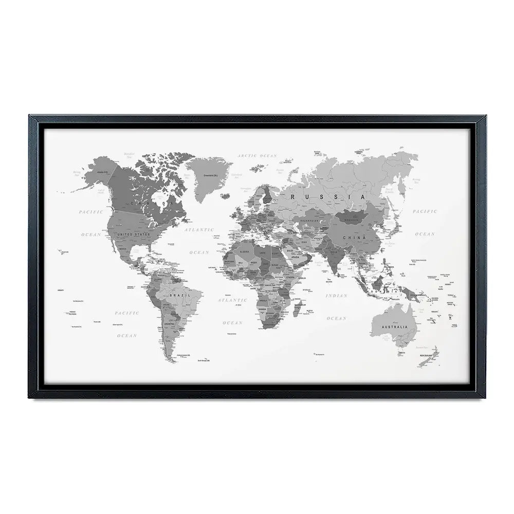 World Map Black & White Oversized Canvas Print World Map Black & White Oversized Canvas Print wall art product Independent