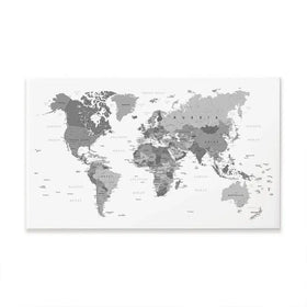 World Map Black & White Oversized Canvas Print World Map Black & White Oversized Canvas Print wall art product Independent
