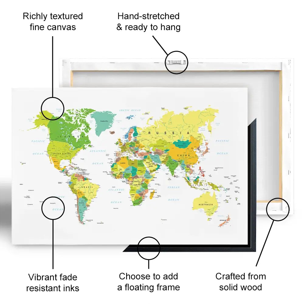World Map Oversized Canvas Print