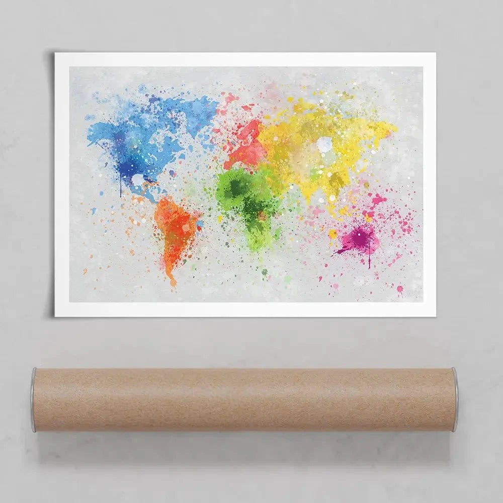 World Map Paint Splash Art Print World Map Paint Splash Art Print wall art product Lightman4289 / Shutterstock
