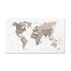 World Map Sepia Oversized Canvas Print World Map Sepia Oversized Canvas Print wall art product Independent