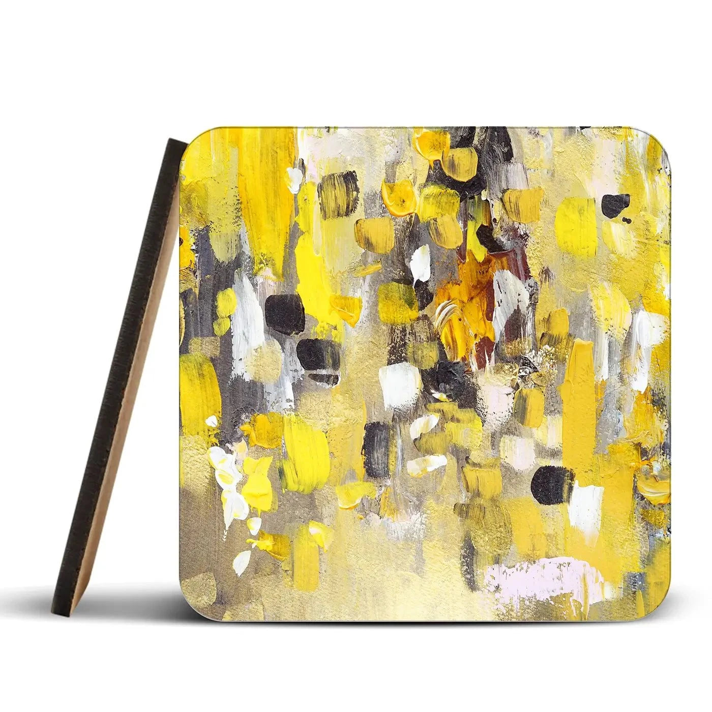Yellow Abstract Coaster Set Yellow Abstract Coaster Set wall art product Anna Selina / Shutterstock