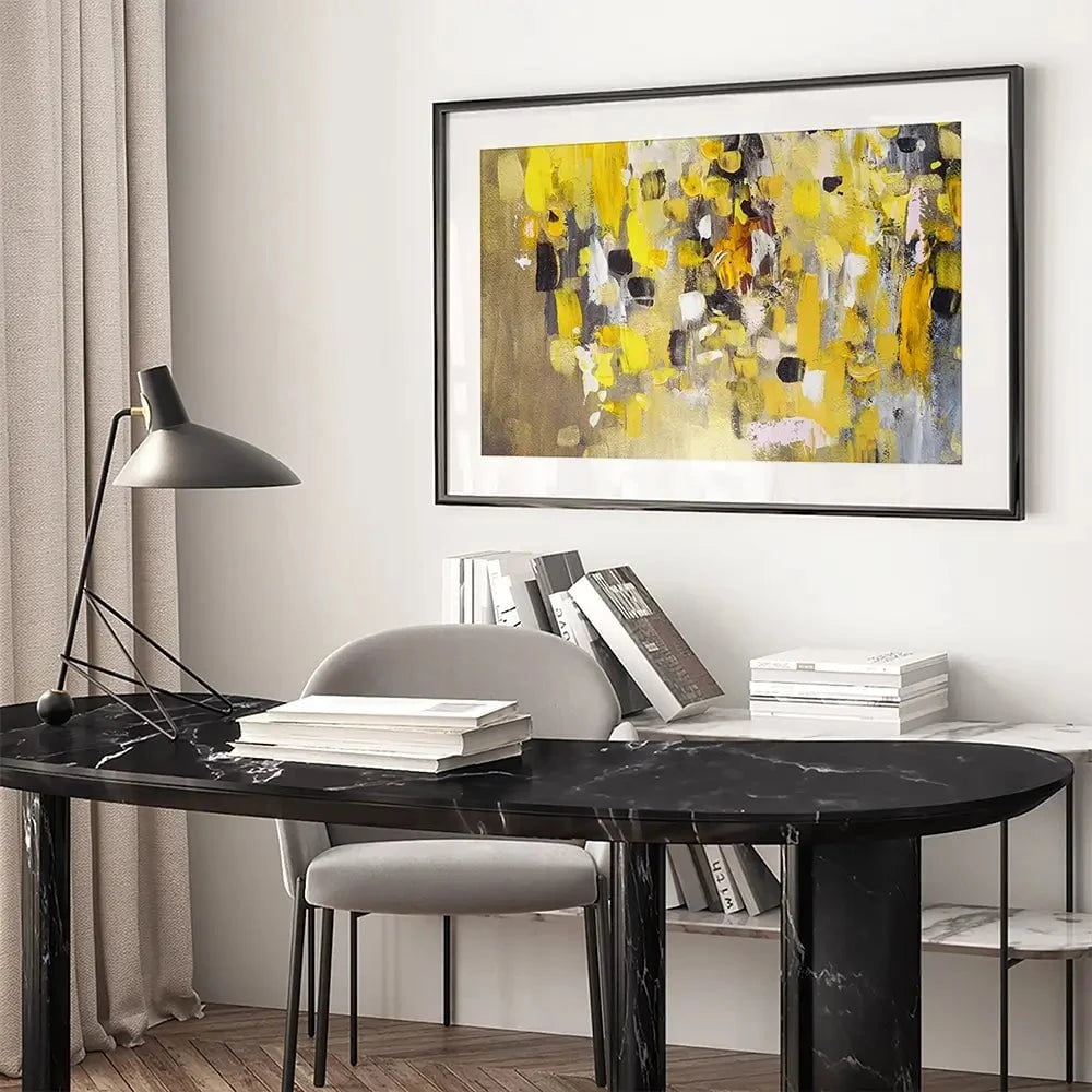Yellow Abstract Framed Art Print Yellow Abstract Framed Art Print wall art product Anna Selina / Shutterstock