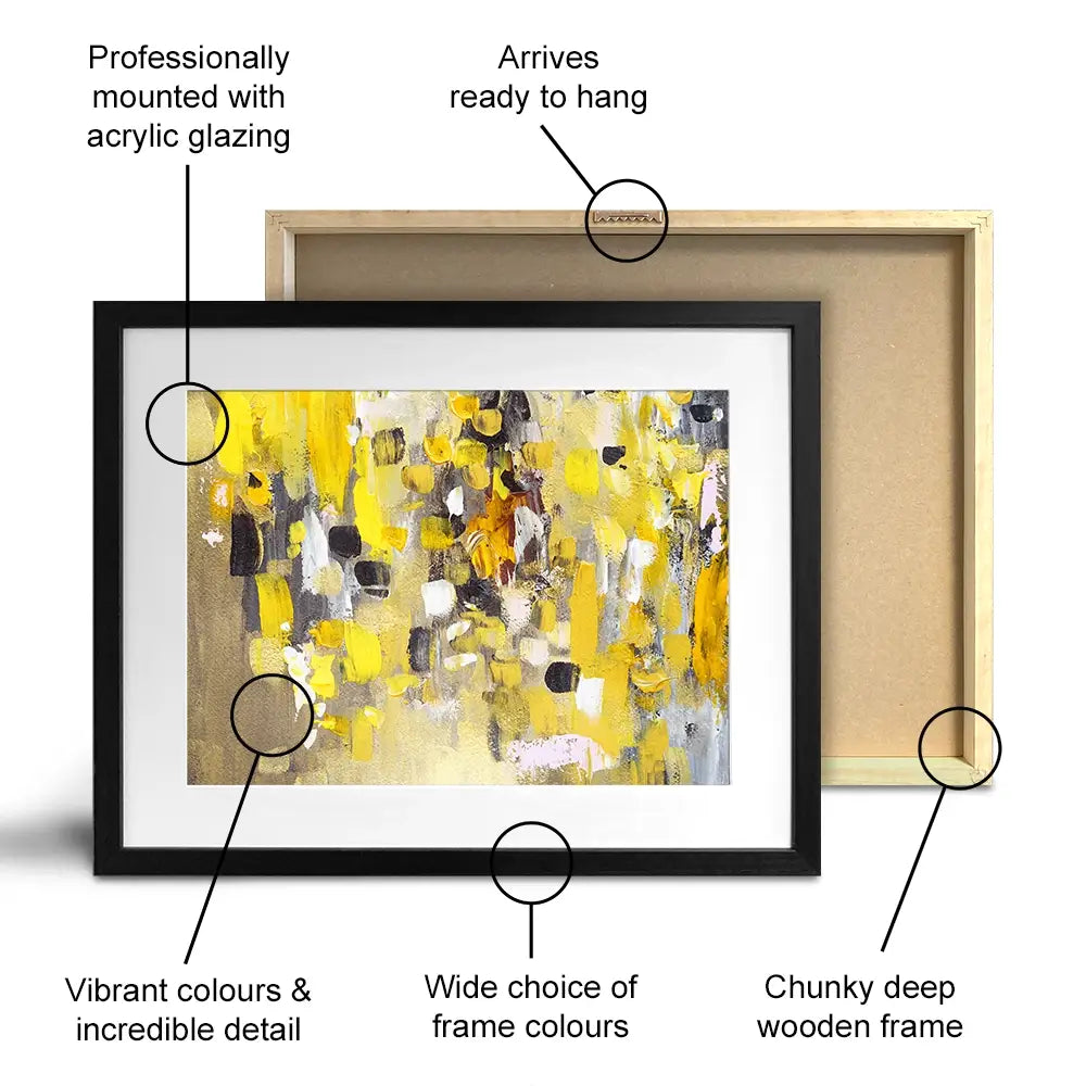 Yellow Abstract Framed Art Print Yellow Abstract Framed Art Print wall art product Anna Selina / Shutterstock