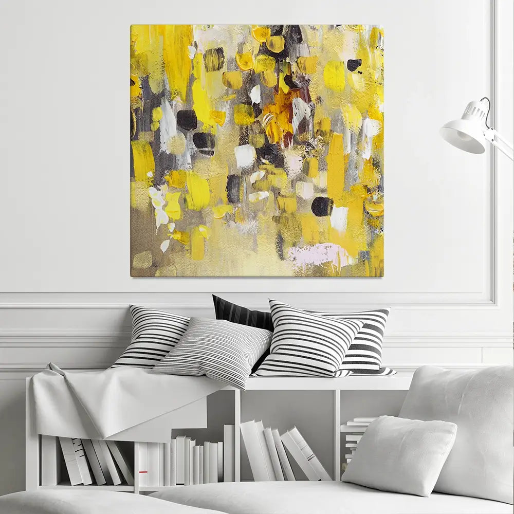 Yellow Abstract Square Canvas Print Yellow Abstract Square Canvas Print wall art product Anna Selina / Shutterstock