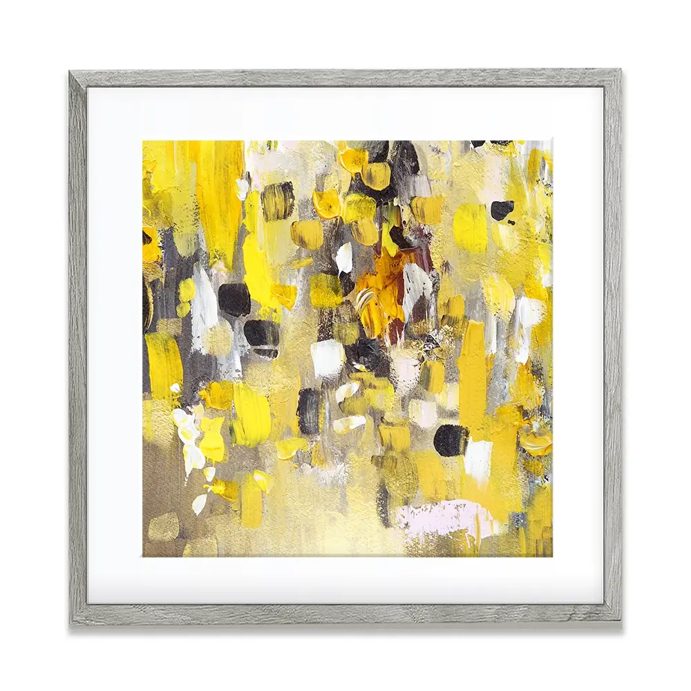 Yellow Abstract Square Framed Art Print Yellow Abstract Square Framed Art Print wall art product Anna Selina / Shutterstock