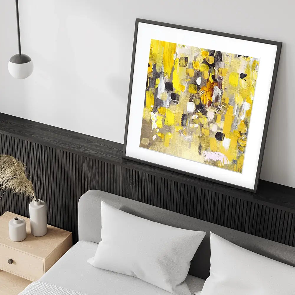 Yellow Abstract Square Framed Art Print Yellow Abstract Square Framed Art Print wall art product Anna Selina / Shutterstock