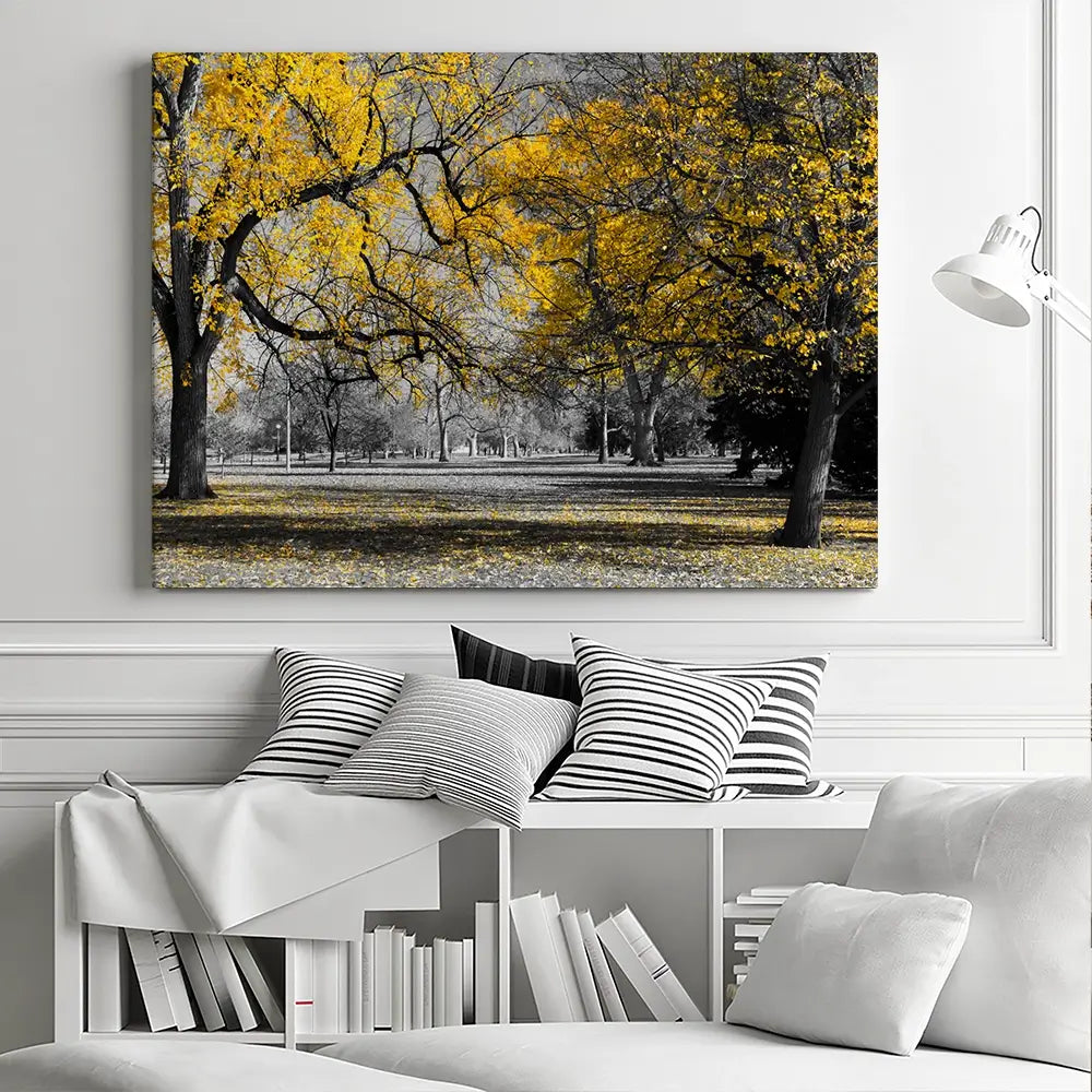 Yellow Blossom Trees Canvas Print Yellow Blossom Trees Canvas Print wall art product Ryan DeBerardinis / Shutterstock