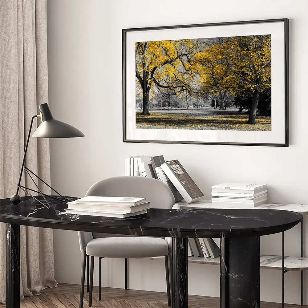 Yellow Blossom Trees Framed Art Print Yellow Blossom Trees Framed Art Print wall art product Ryan DeBerardinis / Shutterstock