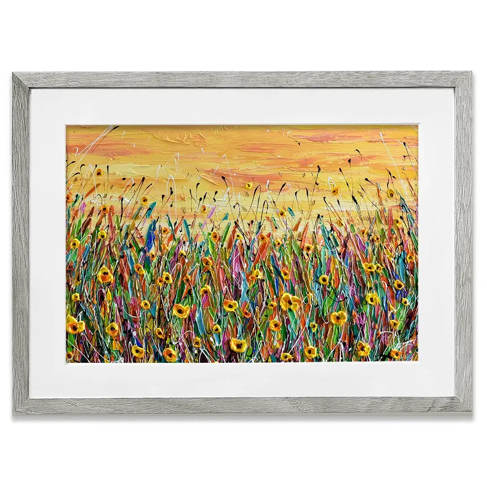 Yellow Floral Meadow Framed Art Print Yellow Floral Meadow Framed Art Print wall art product Olga Tkachyk