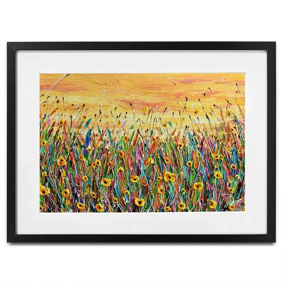 Yellow Floral Meadow Framed Art Print Yellow Floral Meadow Framed Art Print wall art product Olga Tkachyk