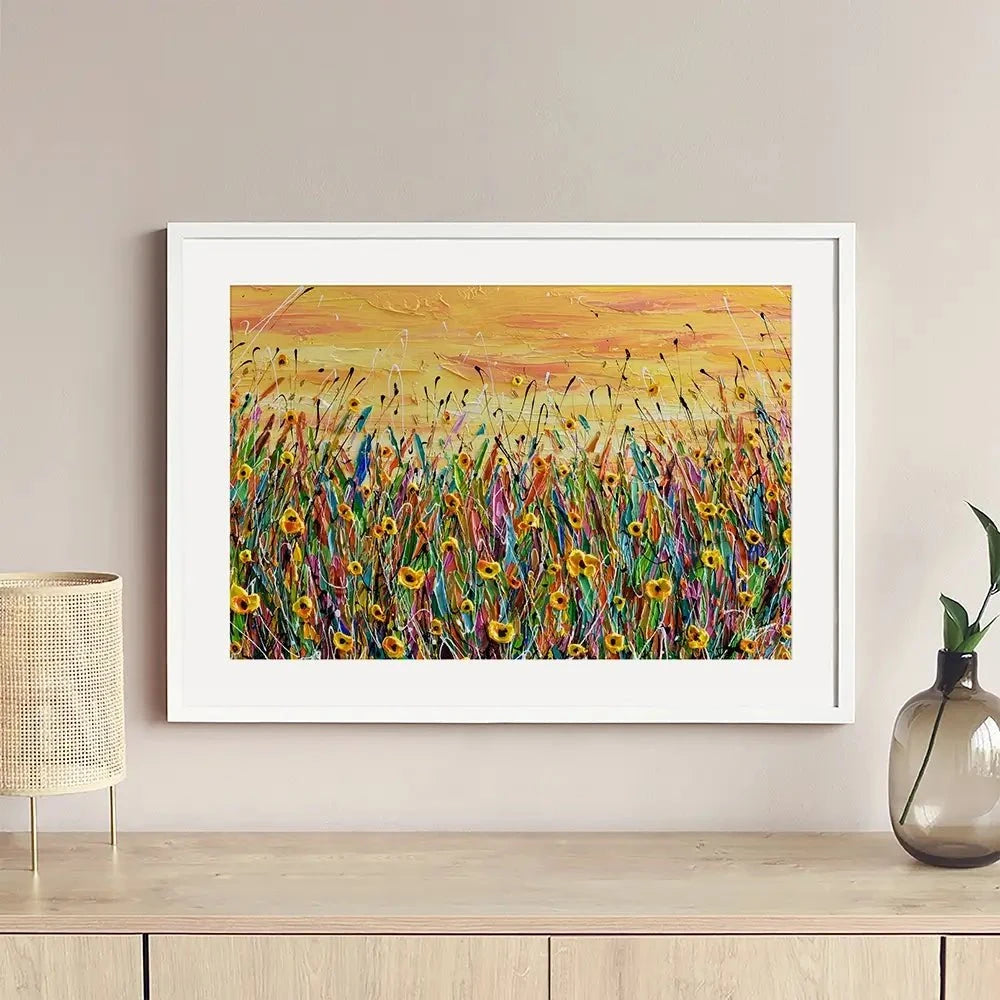 Yellow Floral Meadow Framed Art Print Yellow Floral Meadow Framed Art Print wall art product Olga Tkachyk
