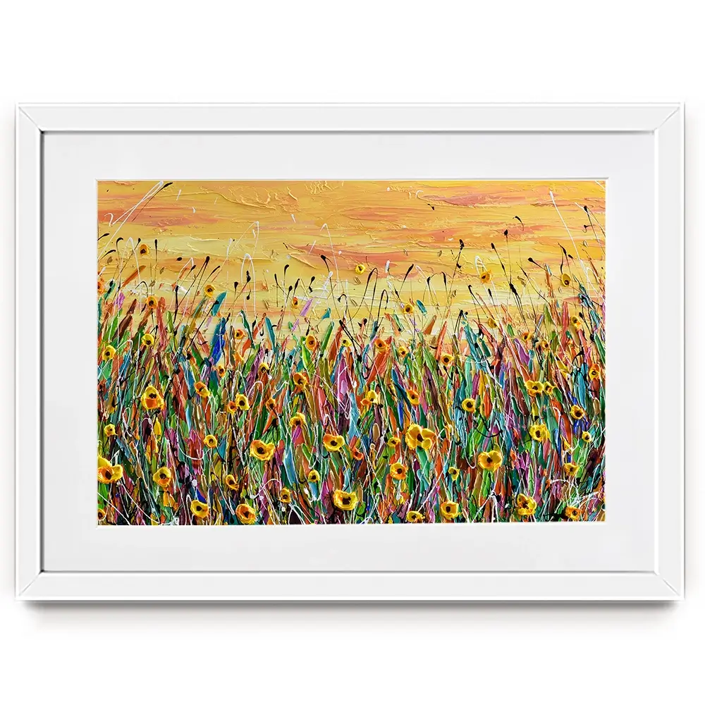Yellow Floral Meadow Framed Art Print Yellow Floral Meadow Framed Art Print wall art product Olga Tkachyk
