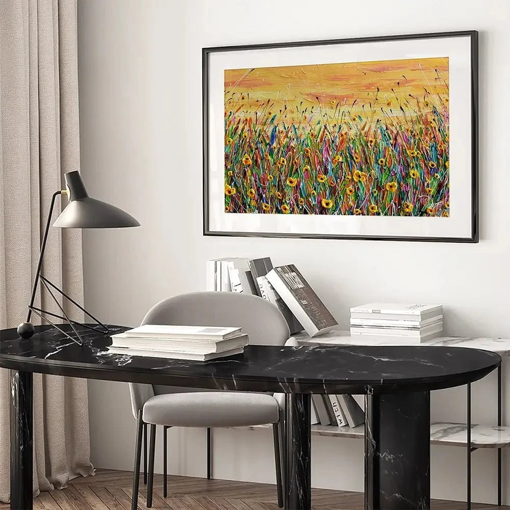 Yellow Floral Meadow Framed Art Print Yellow Floral Meadow Framed Art Print wall art product Olga Tkachyk