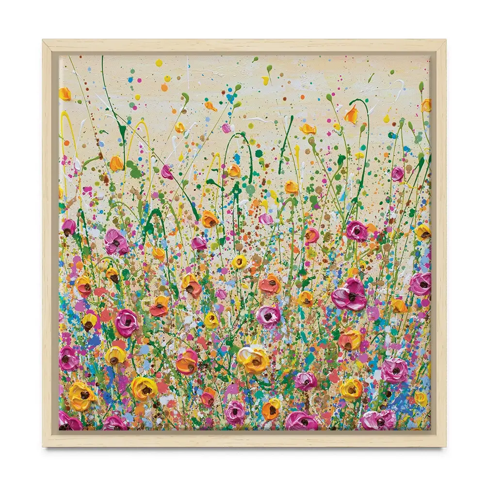 Yellow Meadow Square Canvas Print Yellow Meadow Square Canvas Print | Yellow Meadow Square Canvas Art wall art product Olga Tkachyk