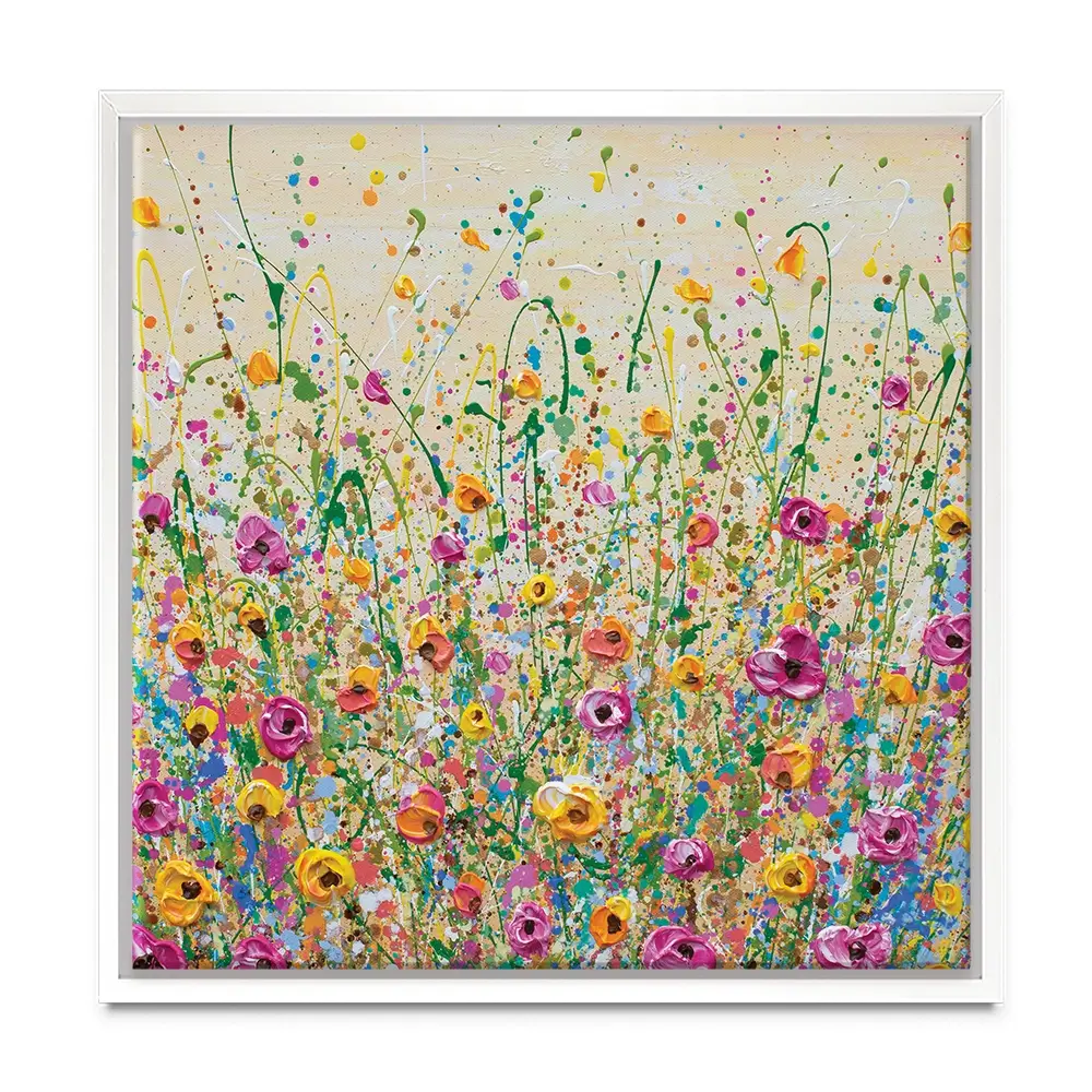 Yellow Meadow Square Canvas Print Yellow Meadow Square Canvas Print | Yellow Meadow Square Canvas Art wall art product Olga Tkachyk