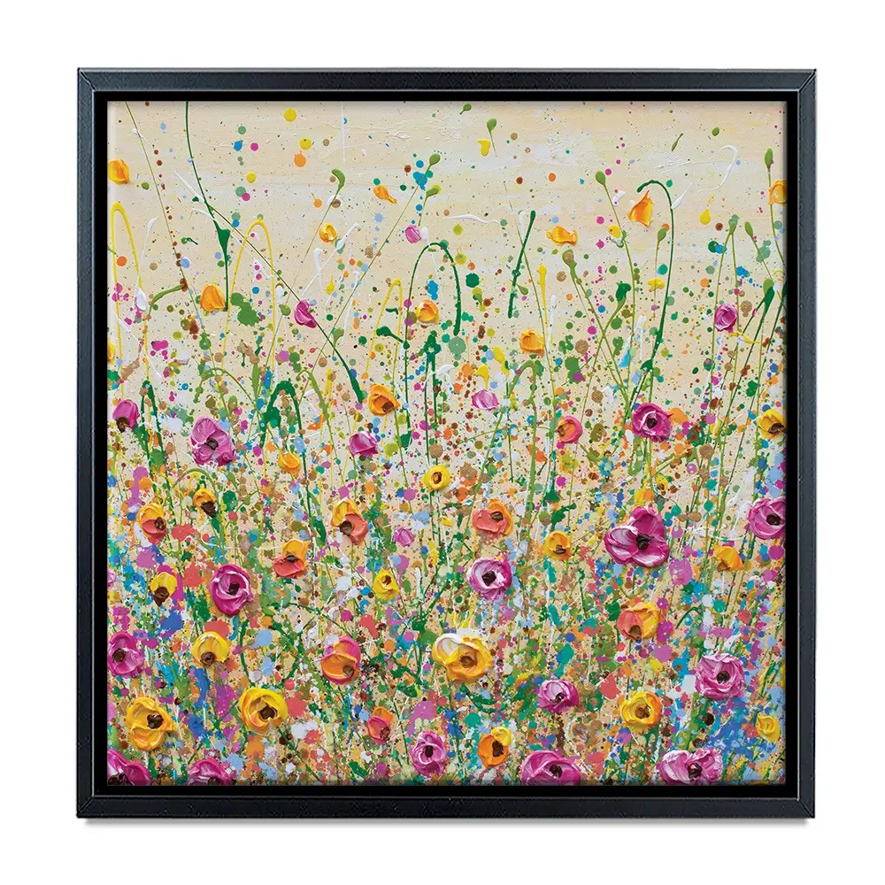 Yellow Meadow Square Canvas Print Yellow Meadow Square Canvas Print | Yellow Meadow Square Canvas Art wall art product Olga Tkachyk