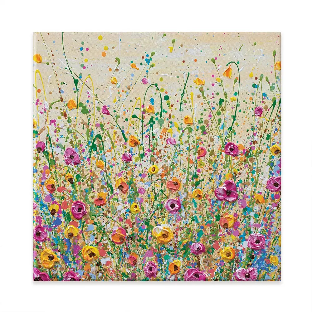 Yellow Meadow Square Canvas Print Yellow Meadow Square Canvas Print | Yellow Meadow Square Canvas Art wall art product Olga Tkachyk