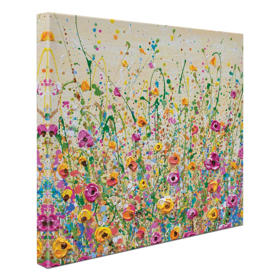 Yellow Meadow Square Canvas Print wall art product Olga Tkachyk