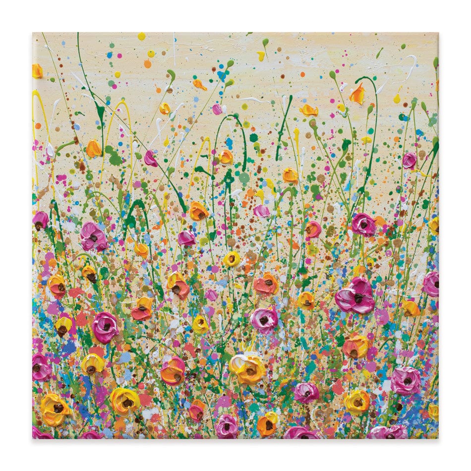 Yellow Meadow Square Canvas Print wall art product Olga Tkachyk