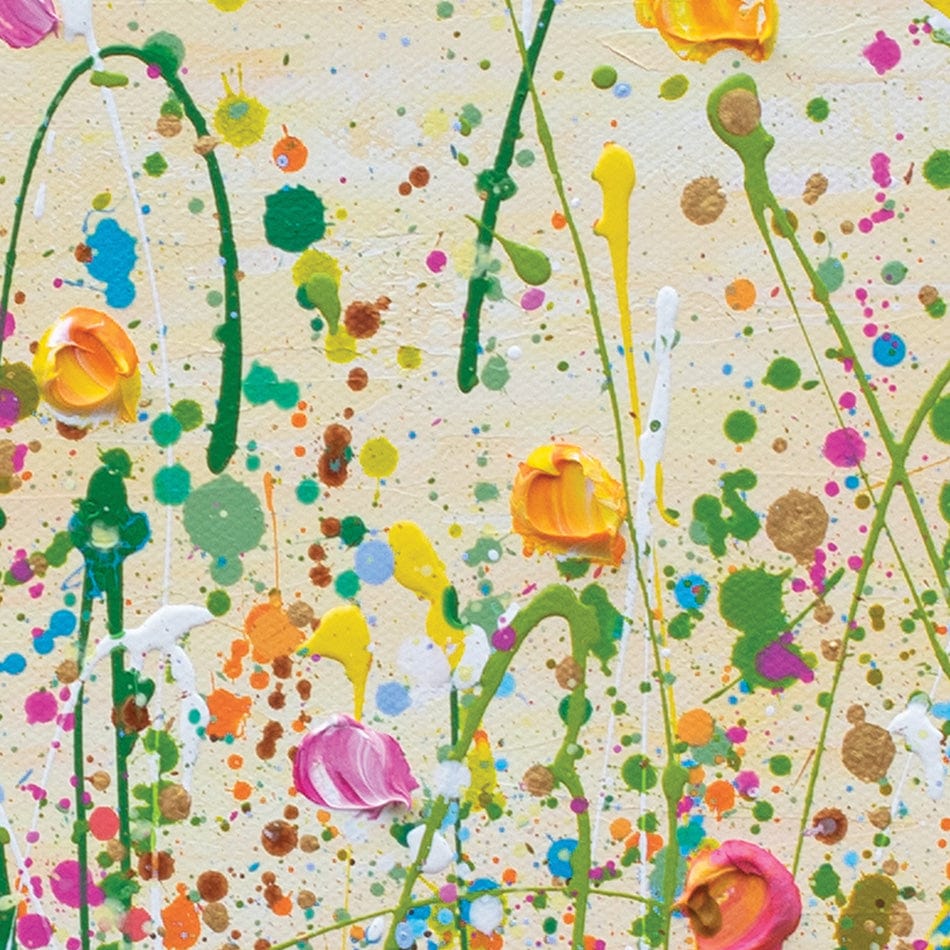 Yellow Meadow Square Canvas Print wall art product Olga Tkachyk