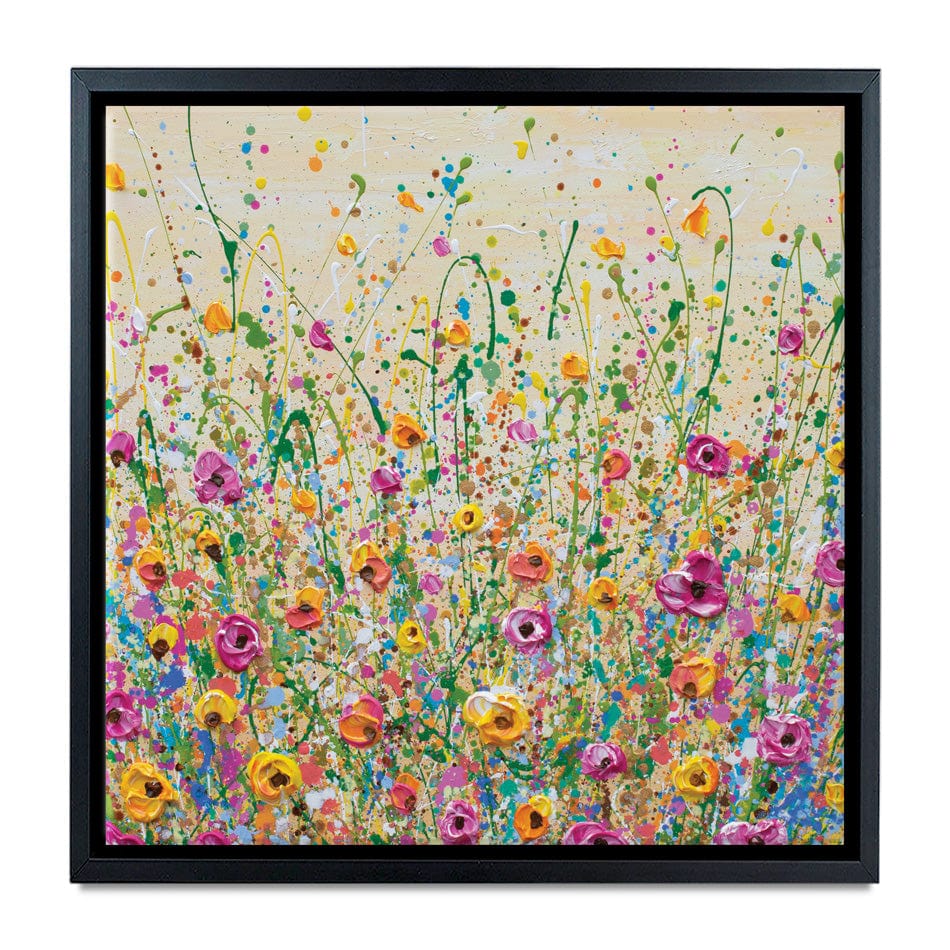 Yellow Meadow Square Canvas Print wall art product Olga Tkachyk