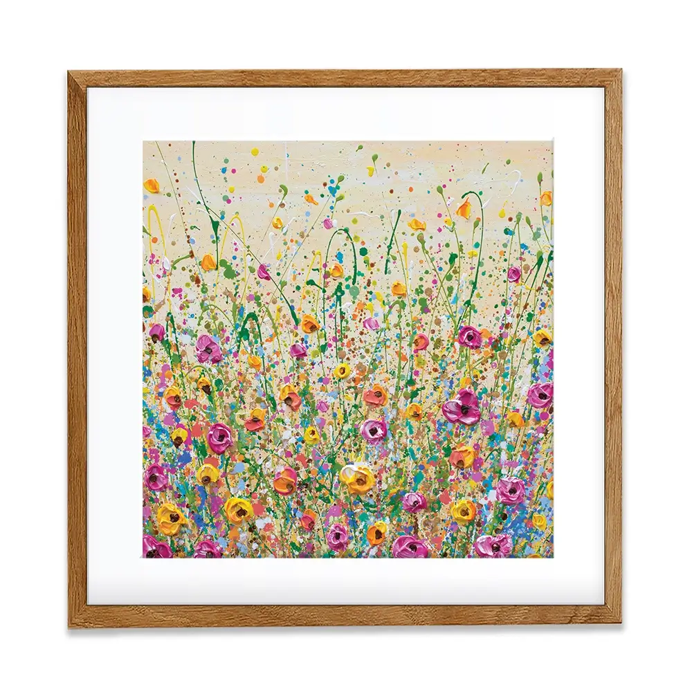 Yellow Meadow Square Framed Art Print Yellow Meadow Square Framed Art Print wall art product Olga Tkachyk