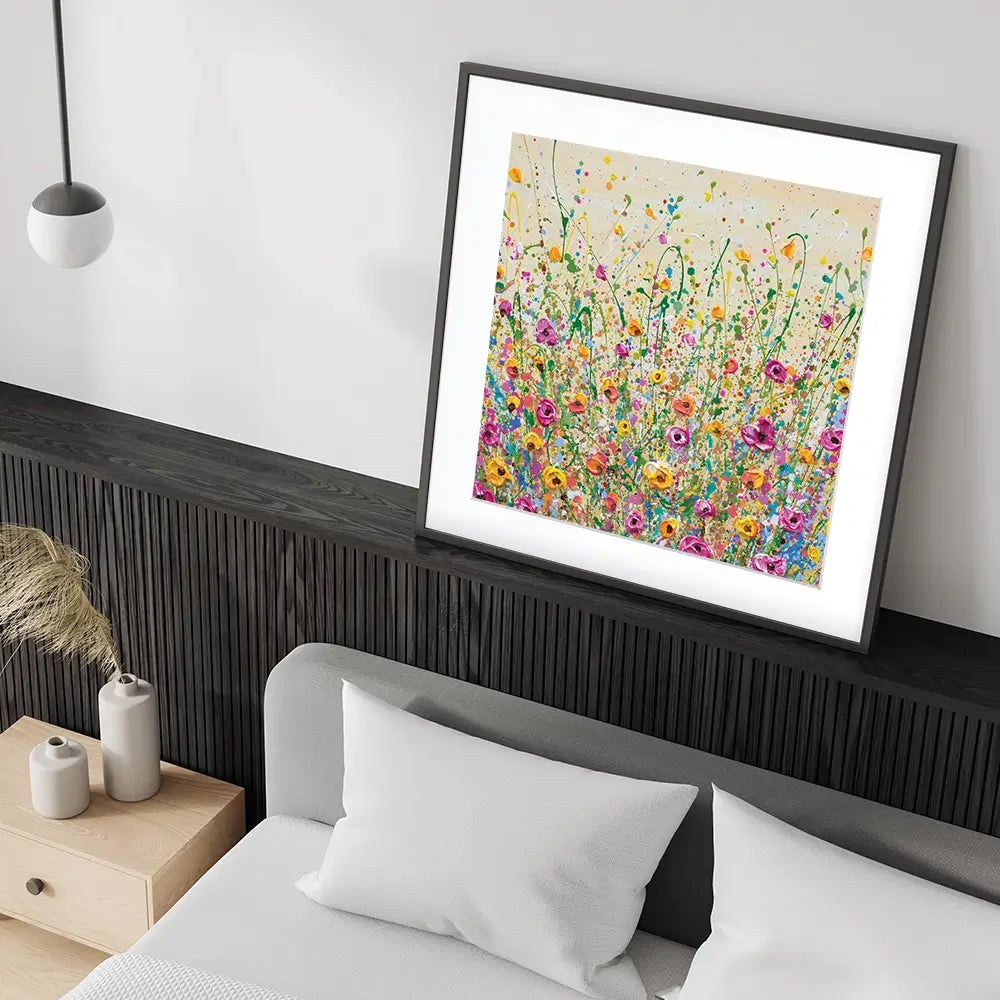 Yellow Meadow Square Framed Art Print Yellow Meadow Square Framed Art Print wall art product Olga Tkachyk