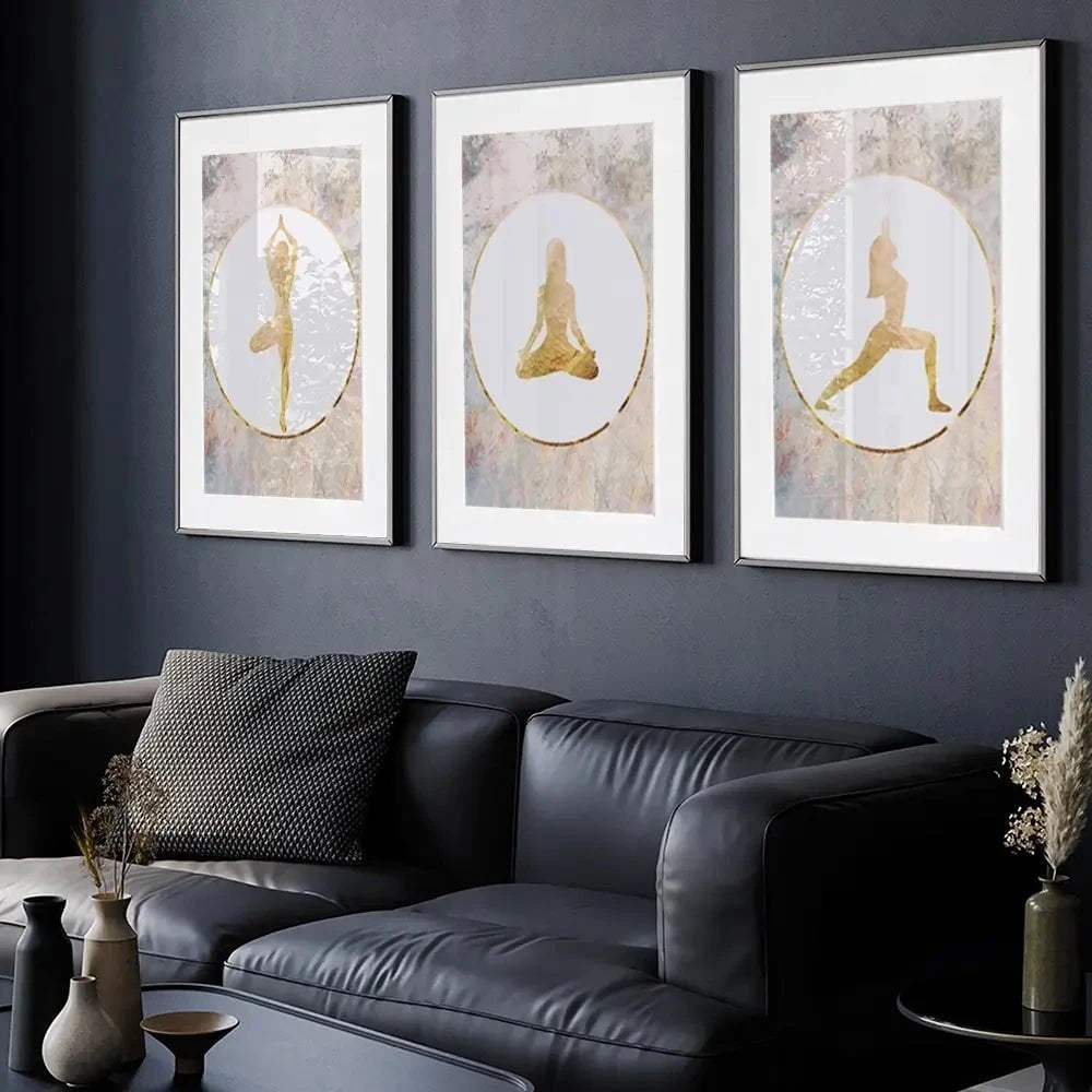 Yoga Framed Art Print Trio Yoga Framed Art Print Trio wall art product Sarah Manovski
