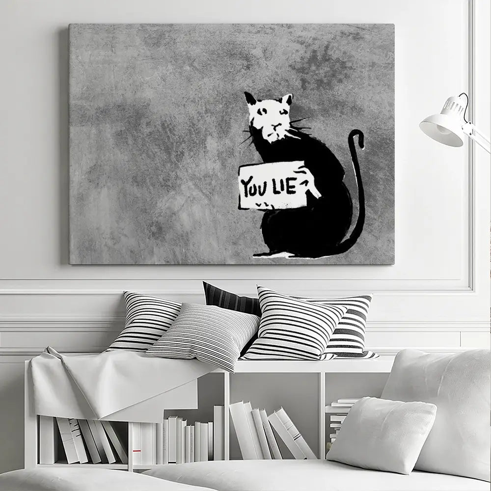 You Lie Rat Canvas Print You Lie Rat Canvas Print wall art product Banksy