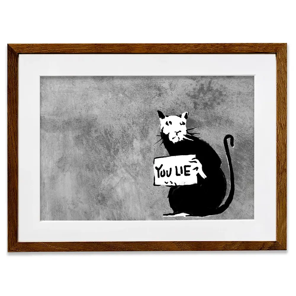 You Lie Rat Framed Art Print You Lie Rat Framed Art Print wall art product Banksy