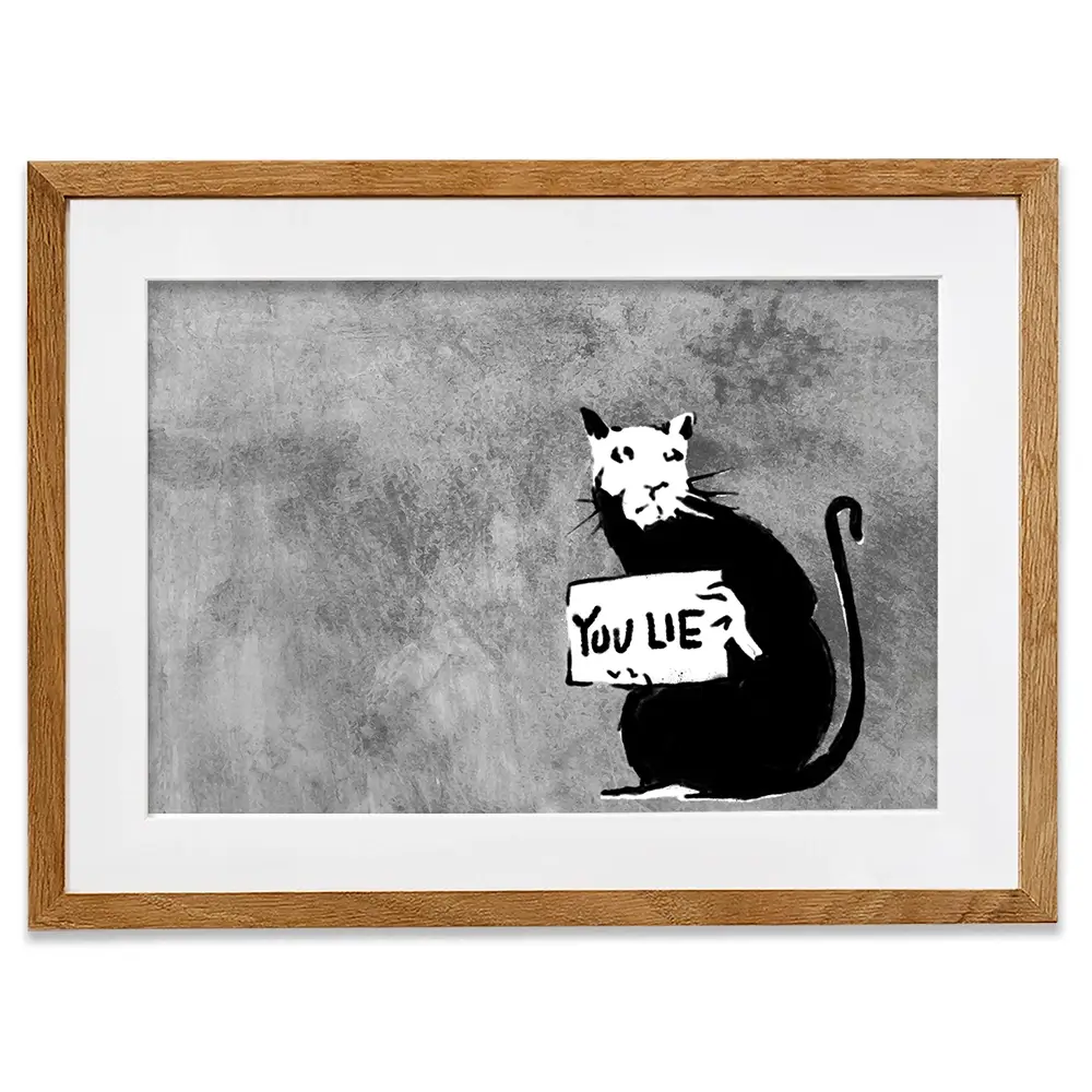 You Lie Rat Framed Art Print You Lie Rat Framed Art Print wall art product Banksy