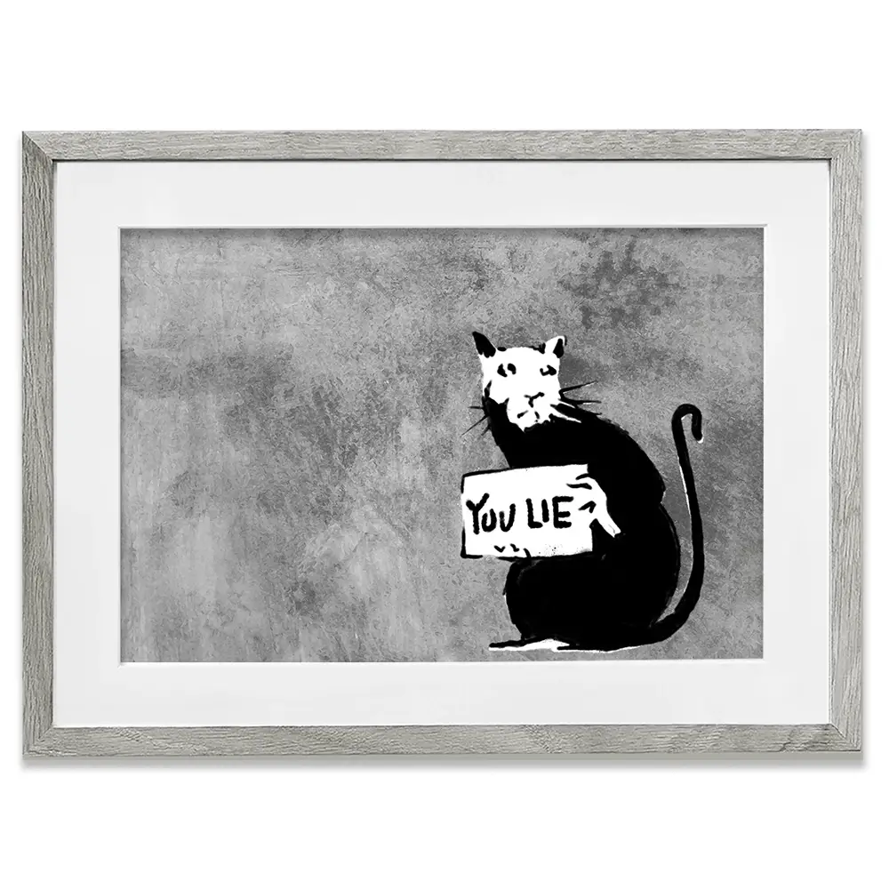You Lie Rat Framed Art Print You Lie Rat Framed Art Print wall art product Banksy