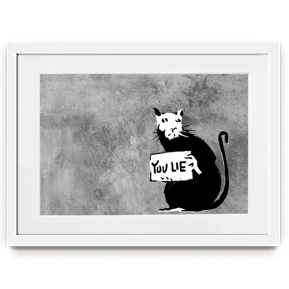 You Lie Rat Framed Art Print You Lie Rat Framed Art Print wall art product Banksy
