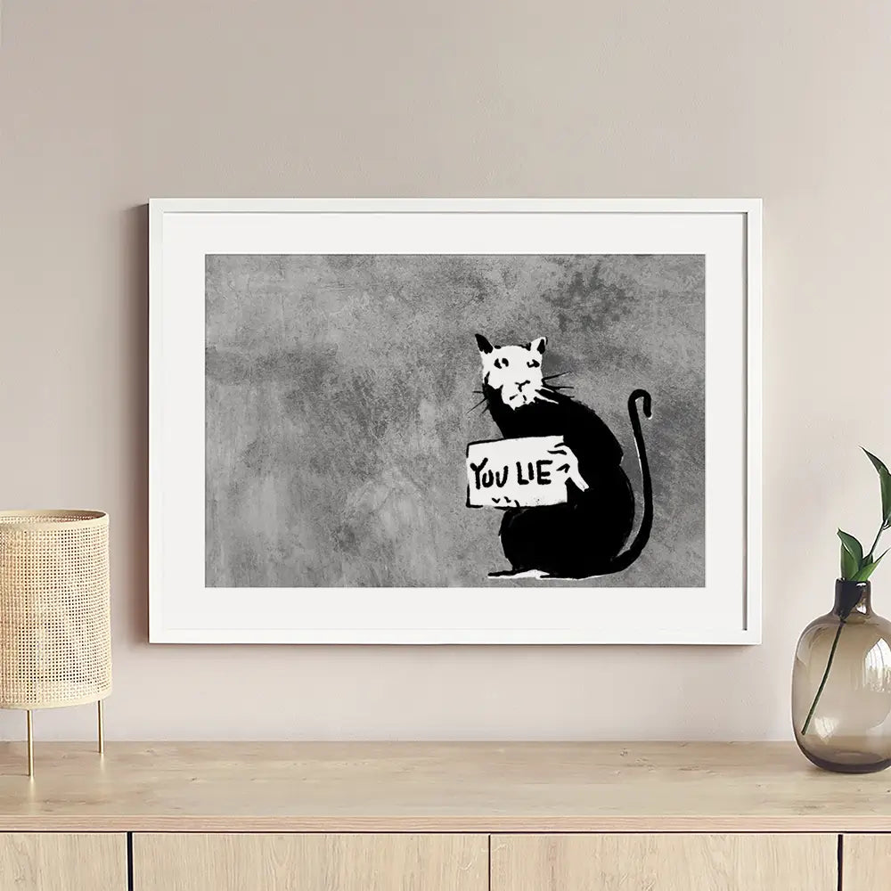 You Lie Rat Framed Art Print You Lie Rat Framed Art Print wall art product Banksy