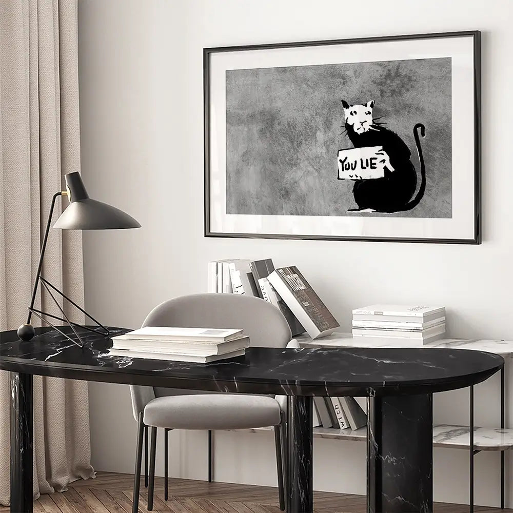 You Lie Rat Framed Art Print You Lie Rat Framed Art Print wall art product Banksy