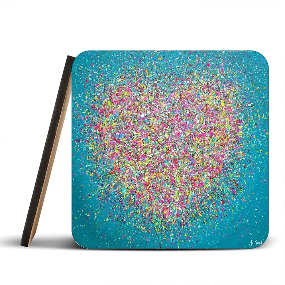 You Make My Heart Smile Coaster Set Rainbow Soul Tree Coaster Set | Rainbow Soul Tree Art Coasters wall art product Jo Gough